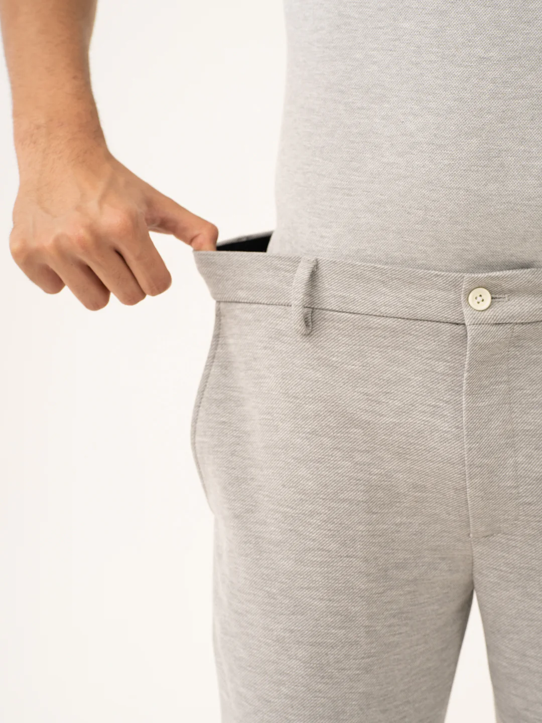 Neural Grey Twill Power-Stretch Pants - Image 4