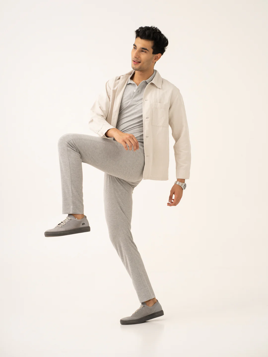 Neural Grey Twill Power-Stretch Pants - Image 7