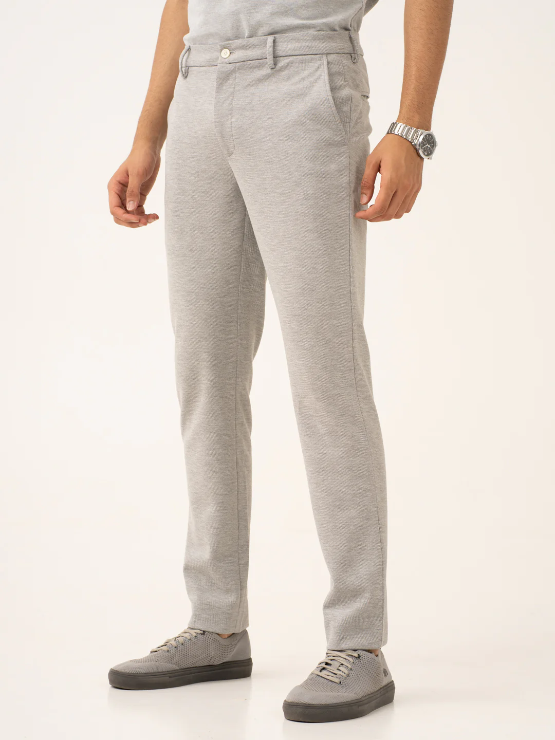 Neural Grey Twill Power-Stretch Pants - Image 8