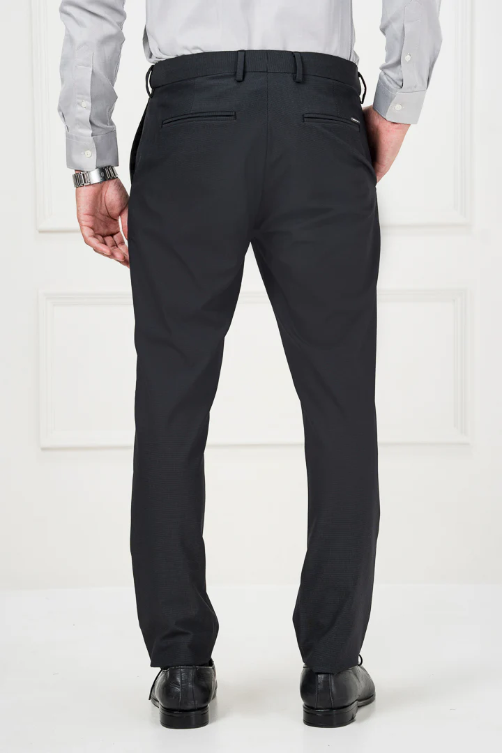 New York Black Micro Checks Stretch Pants - Image 8