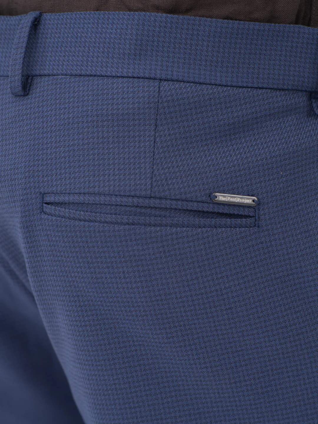 Nightingale Navy Textured Slim Fit Stretch Formal Pants - Image 10