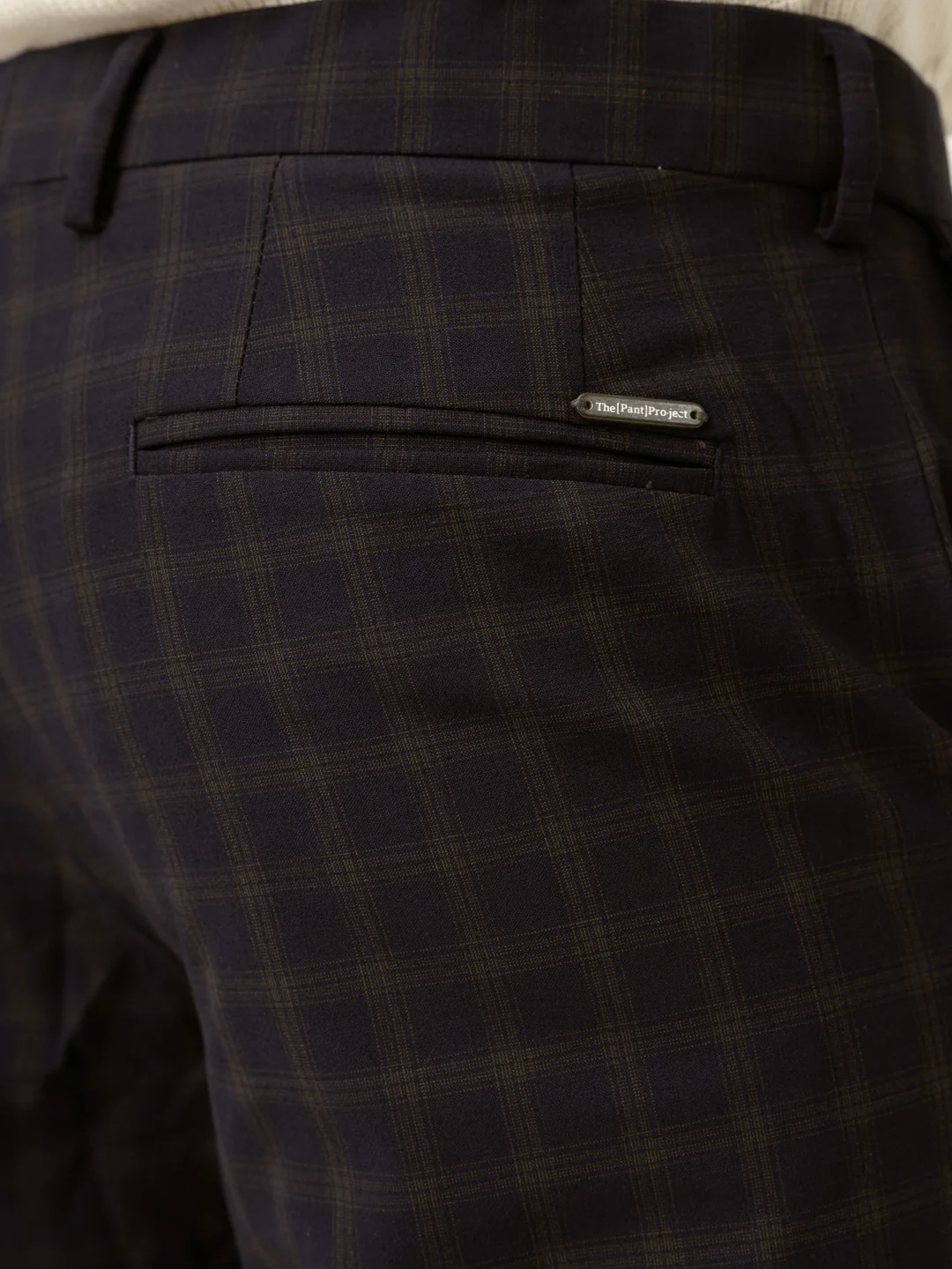 Nightlife Navy Checks Merino Wool Pants - Image 8