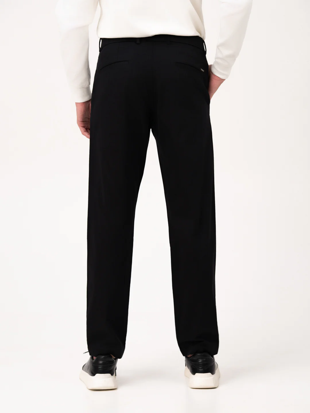 Noctara Black Relaxed Fit Stretch Chinos for Men - Image 7