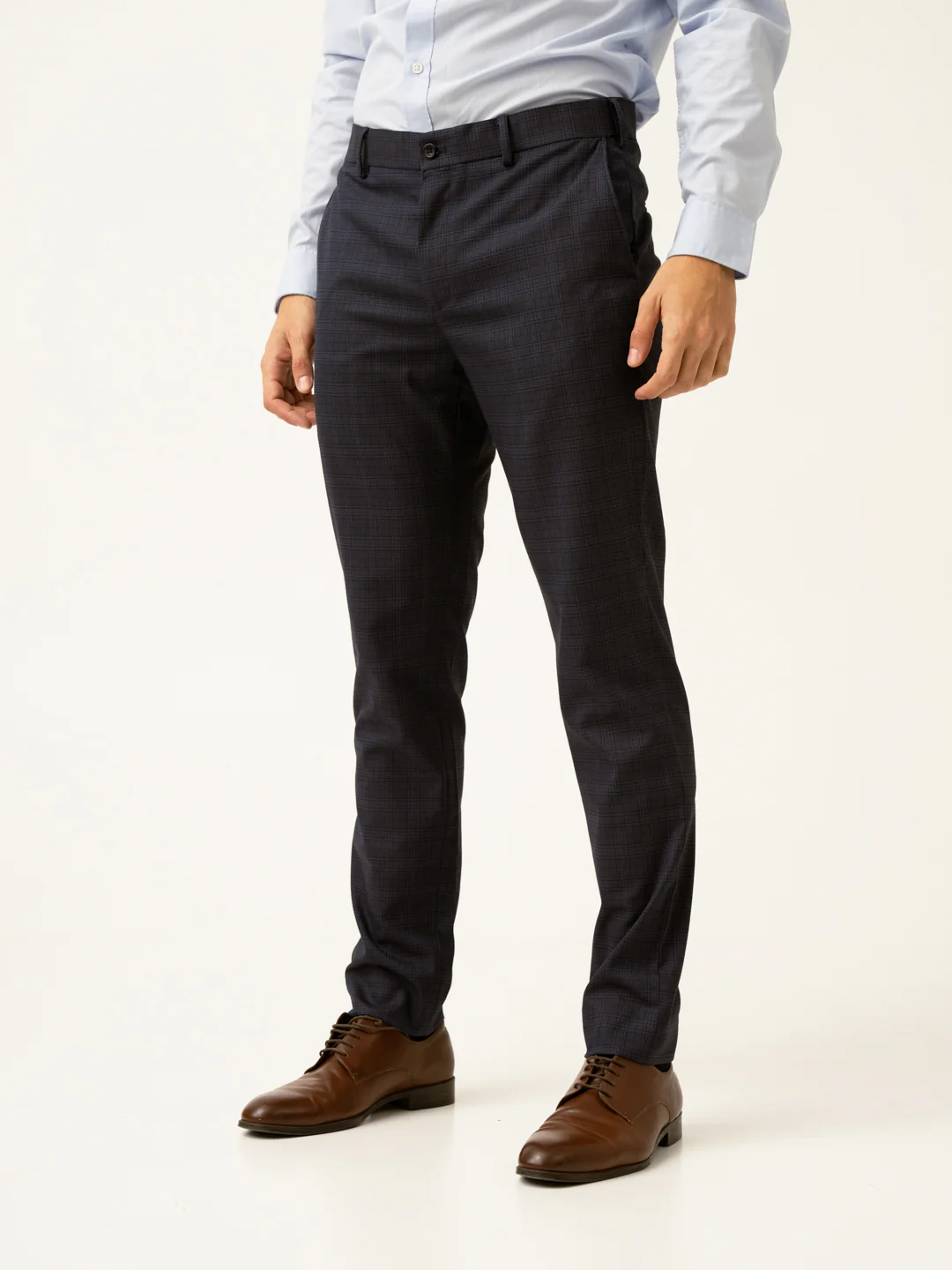 Nocturnal Navy Checks Formal Pants - Image 10