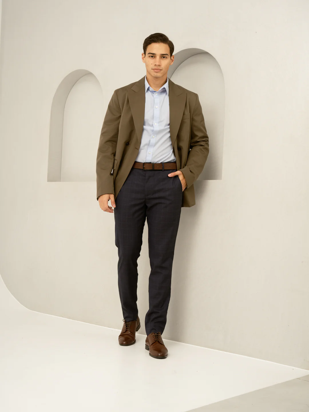 Nocturnal Navy Checks Formal Pants - Image 14