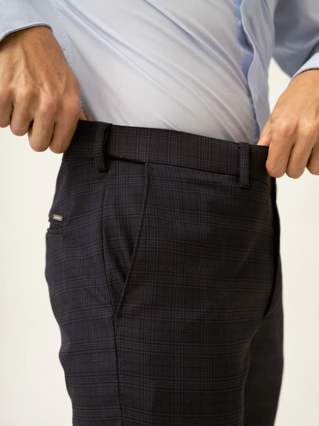 Nocturnal Navy Checks Formal Pants - Image 4
