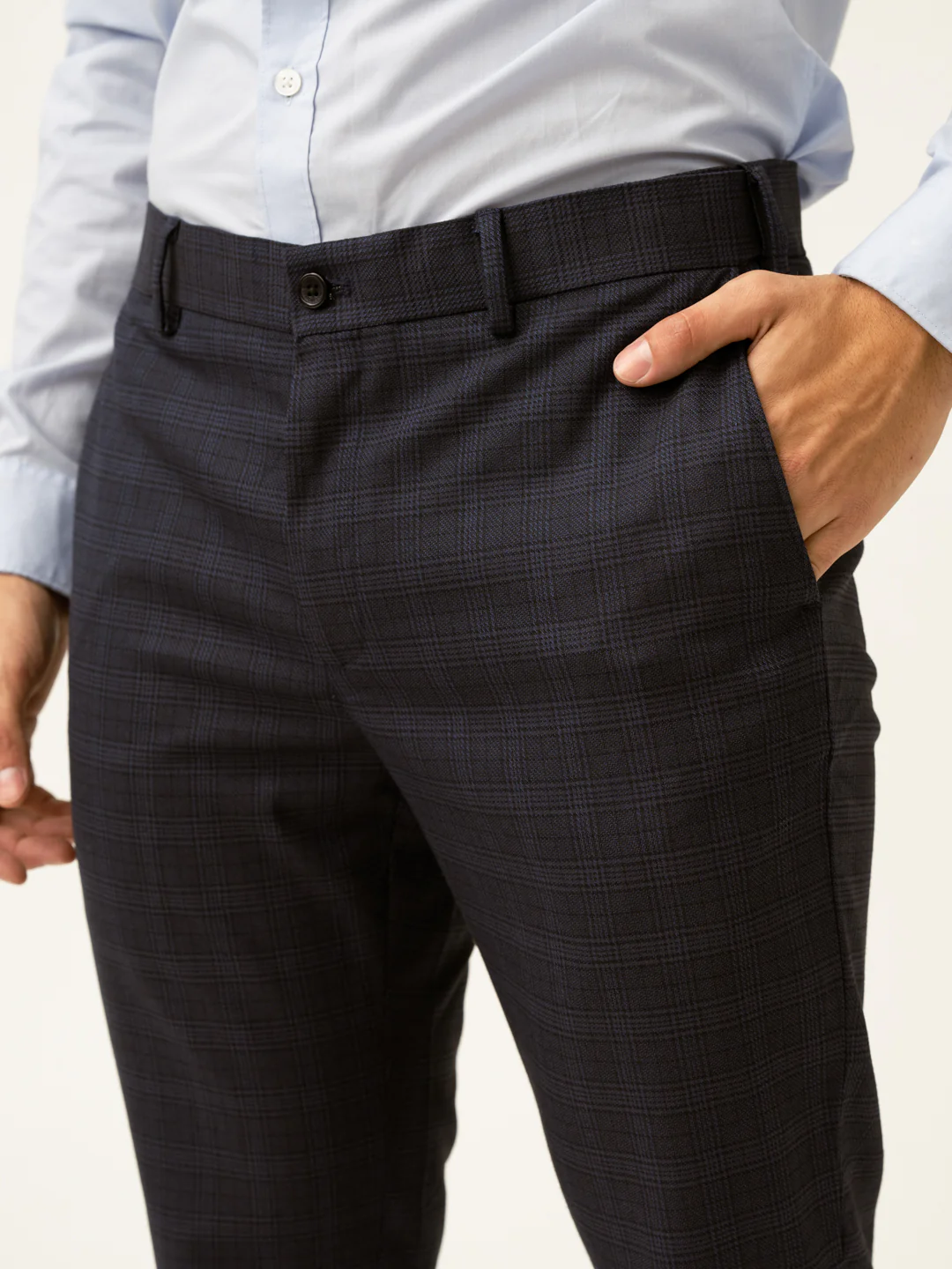 Nocturnal Navy Checks Formal Pants - Image 5