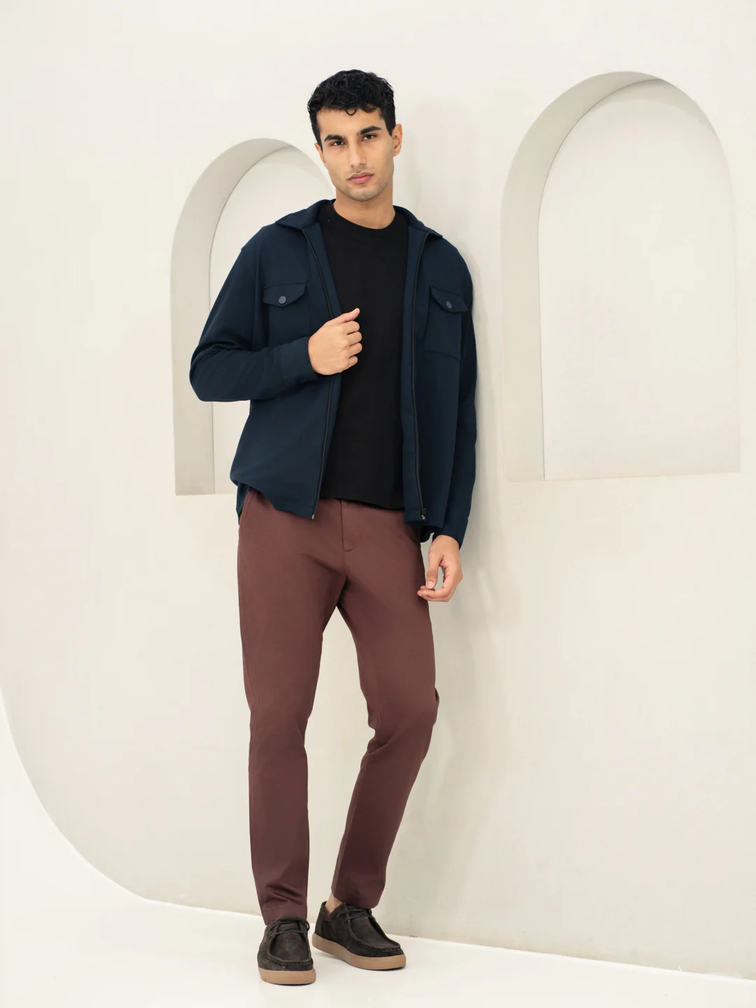 Nodrip Brown Slim Fit Stretch Chinos - Image 6