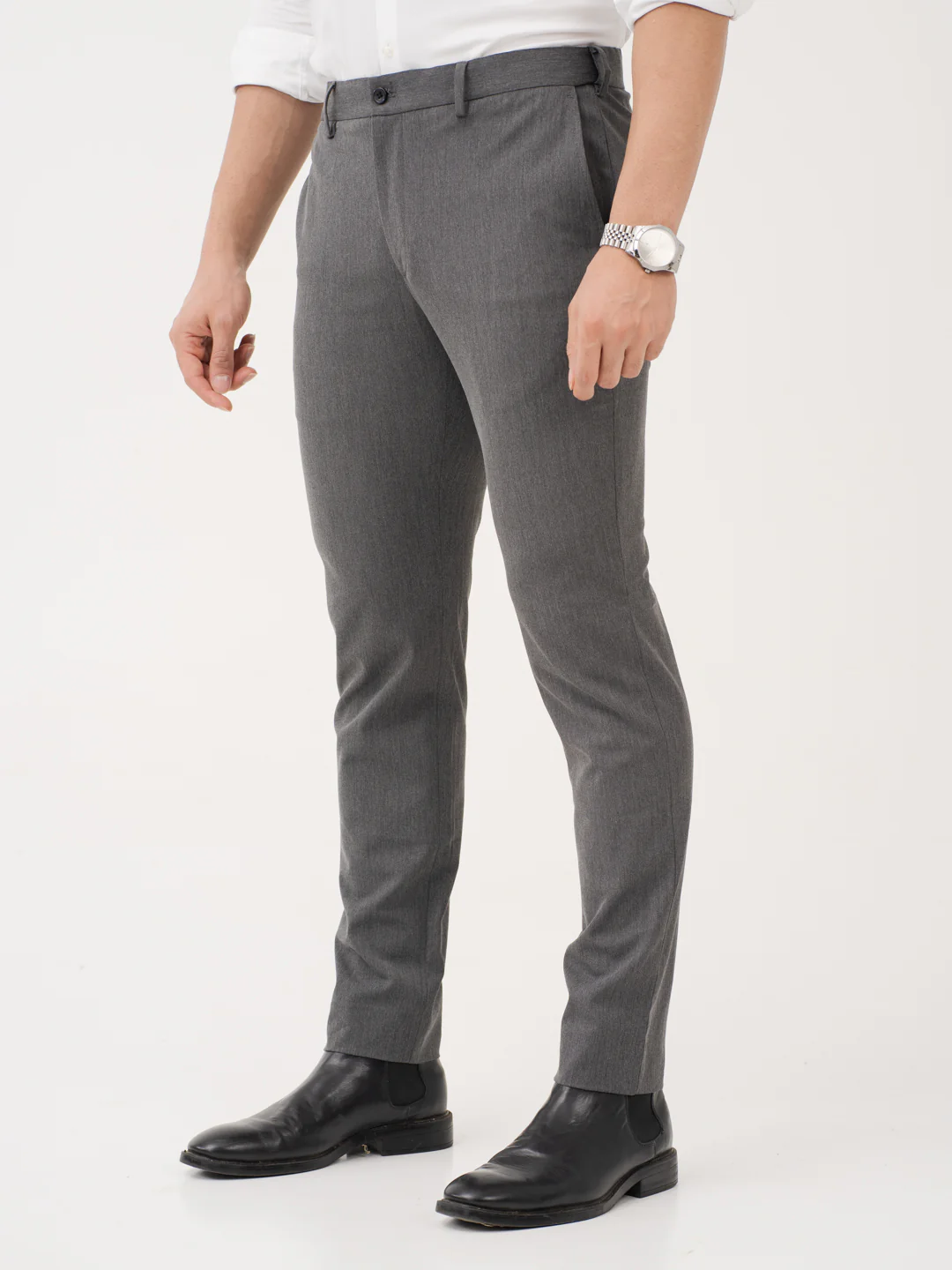 Noir Grey Twill Luxury Stretch Pants - Image 11