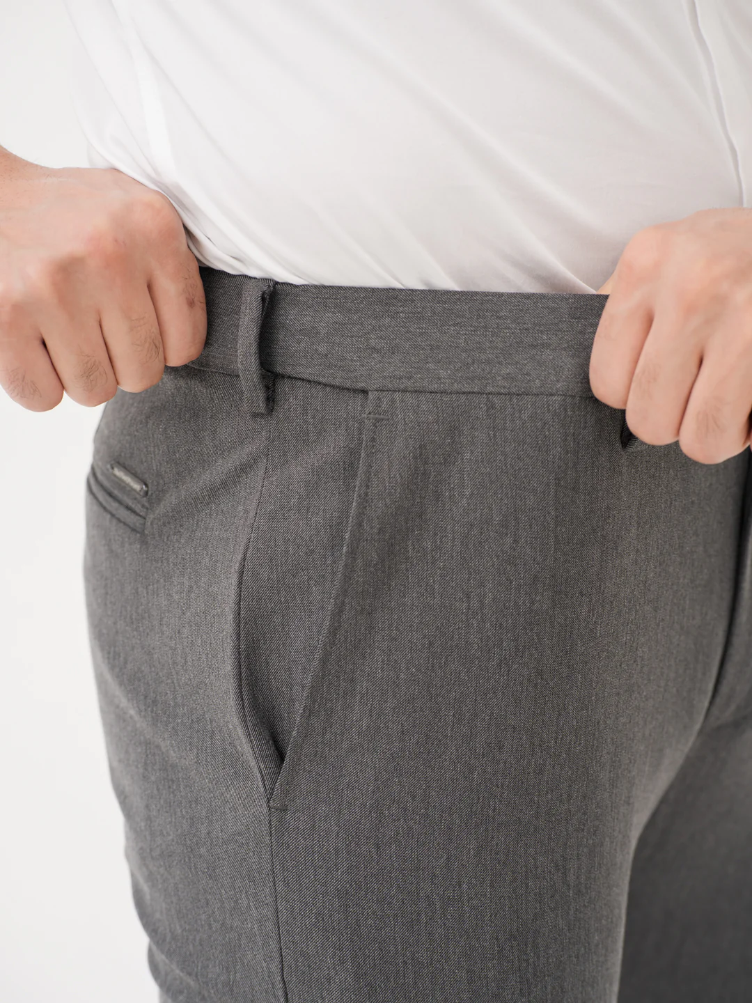 Noir Grey Twill Luxury Stretch Pants - Image 4