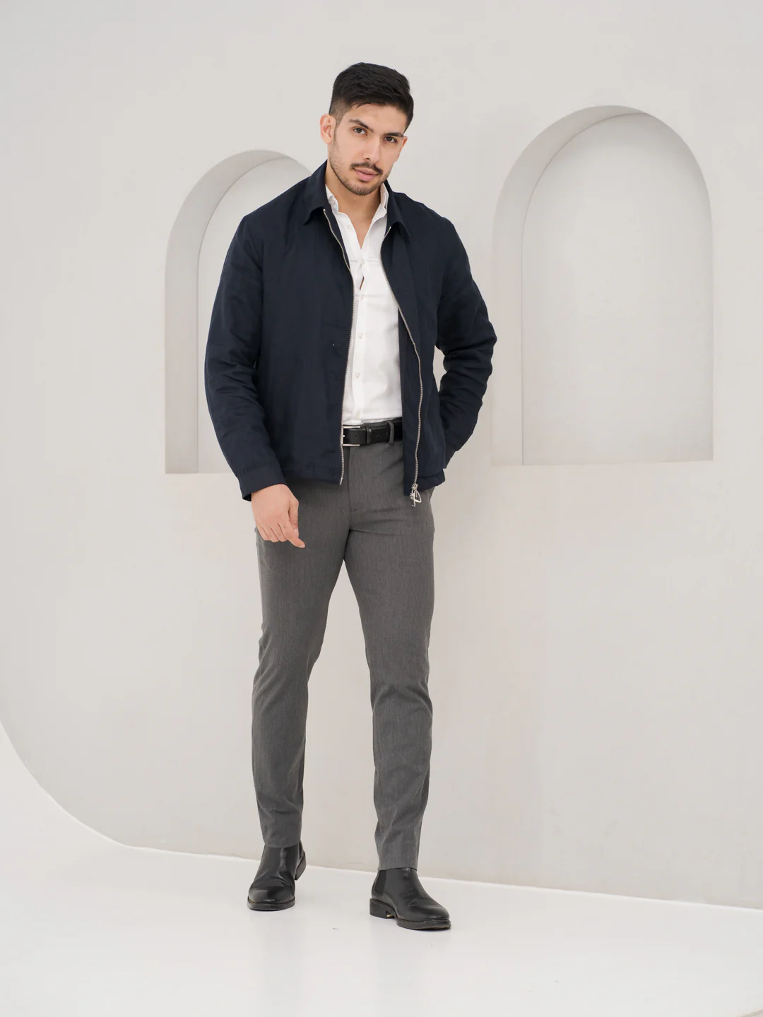 Noir Grey Twill Luxury Stretch Pants - Image 5