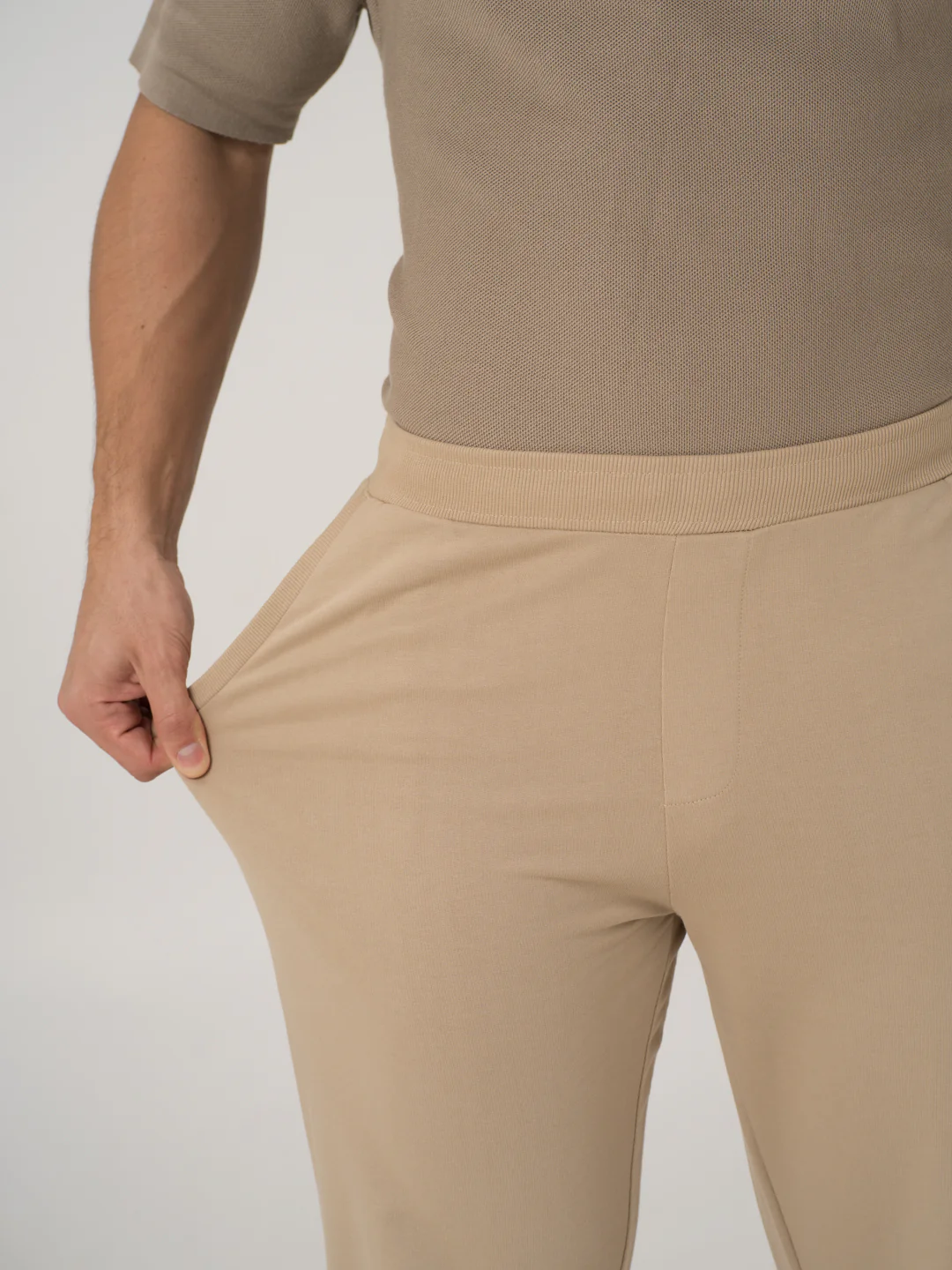 Nomad Beige Cotton Sweatpants - Image 4