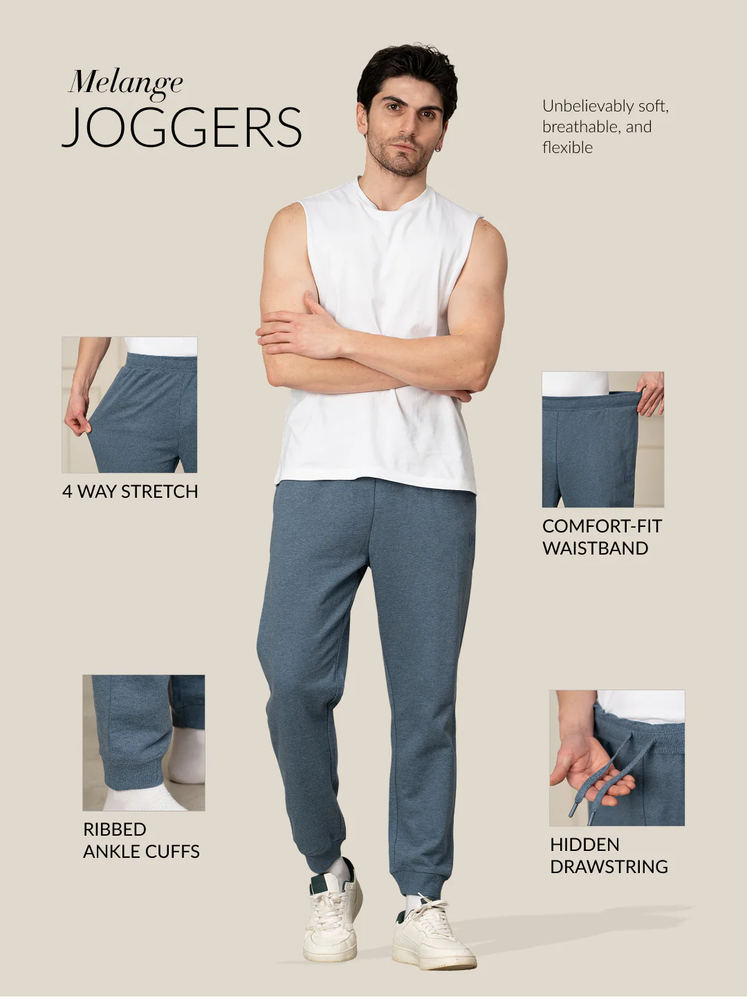 Norse Blue Tapered Fit Joggers - Image 2