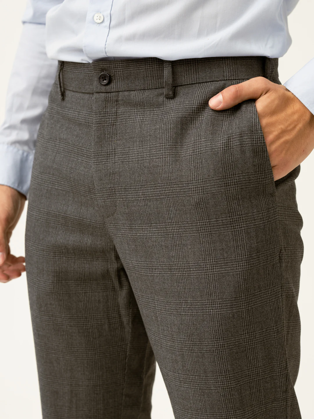 Nostalgia Grey Checks Merino Wool Pants - Image 7