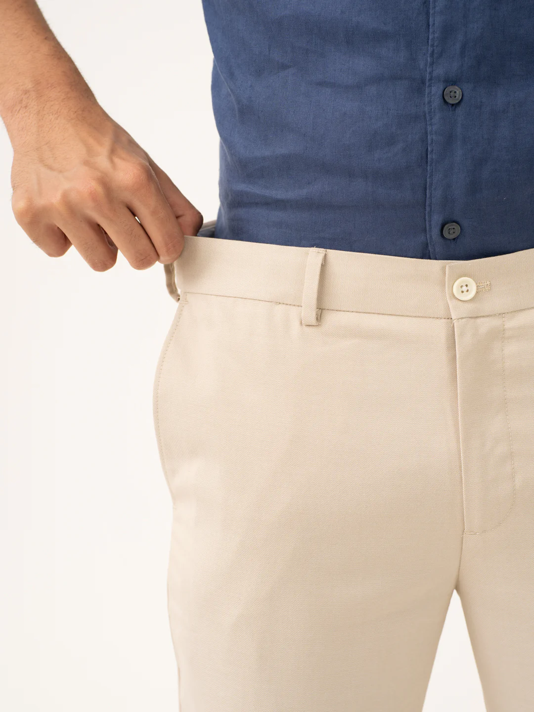 Nova Cream Twill Stretch Formal Pants - Image 11
