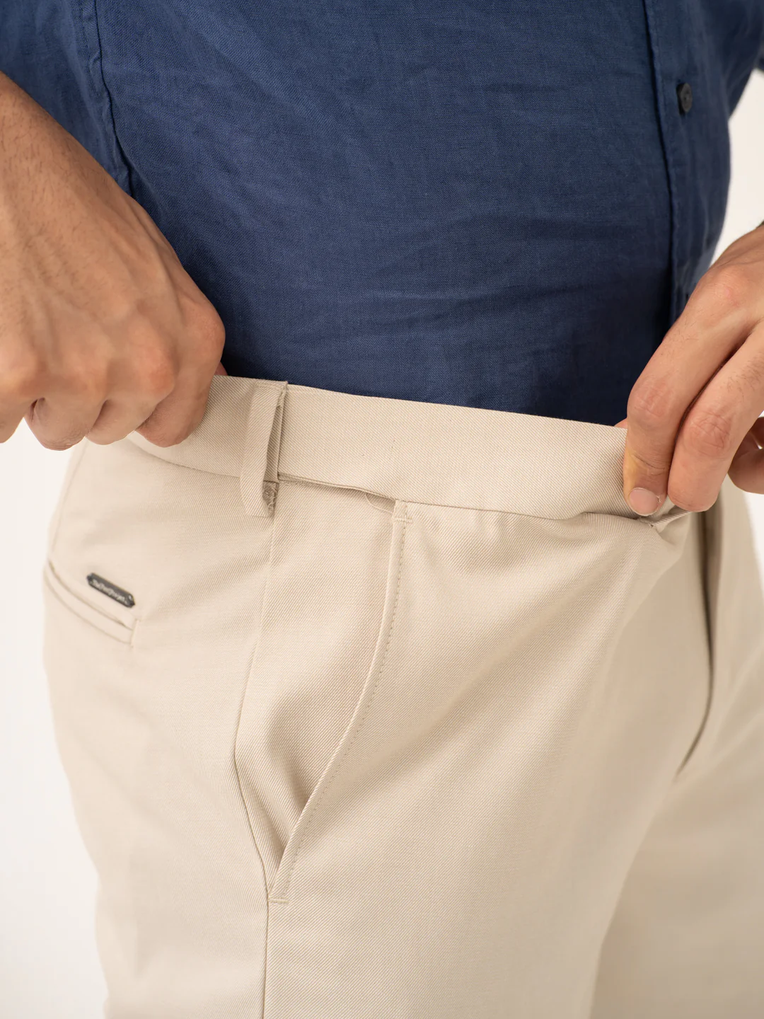 Nova Cream Twill Stretch Formal Pants - Image 3