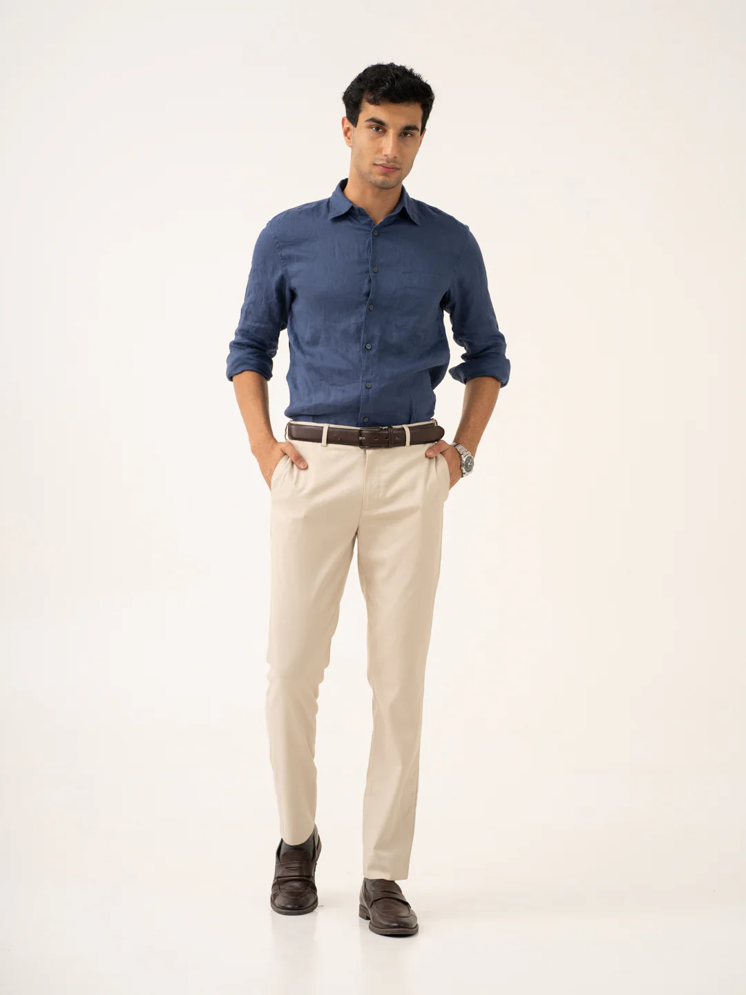 Nova Cream Twill Stretch Formal Pants - Image 5