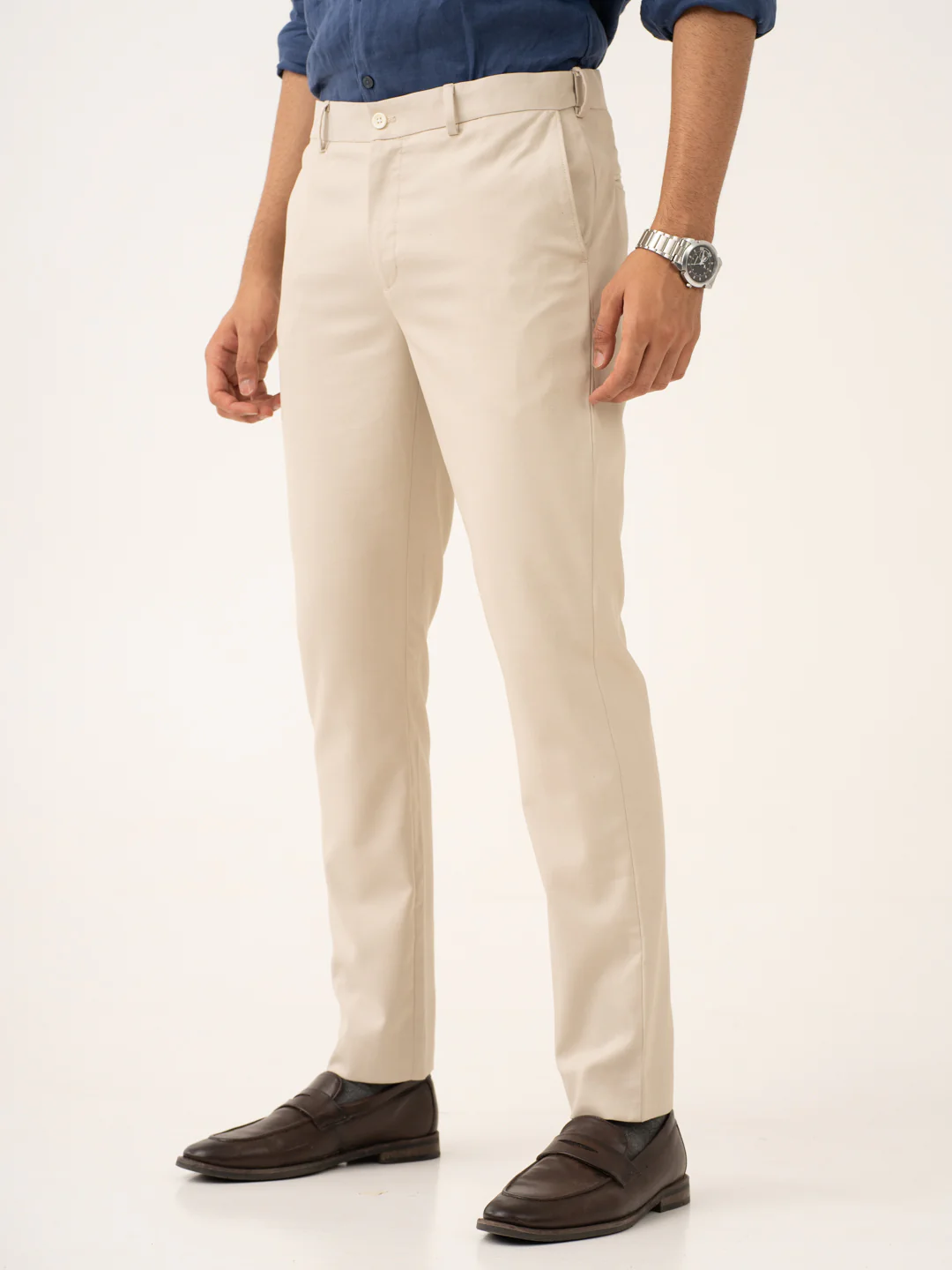 Nova Cream Twill Stretch Formal Pants - Image 7