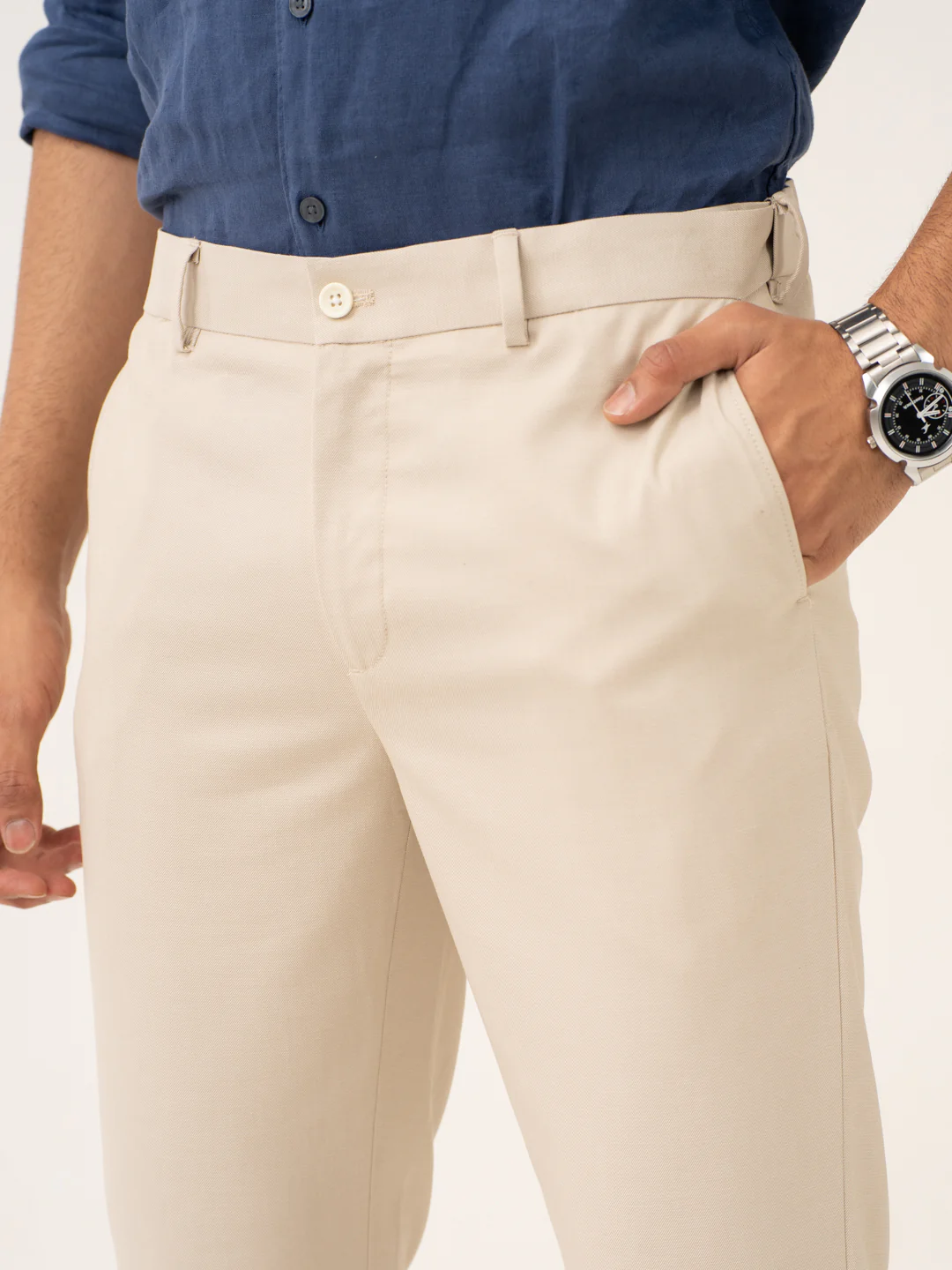 Nova Cream Twill Stretch Formal Pants - Image 8