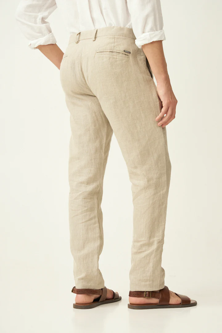 Oatmeal 100% Linen Pants - Image 4