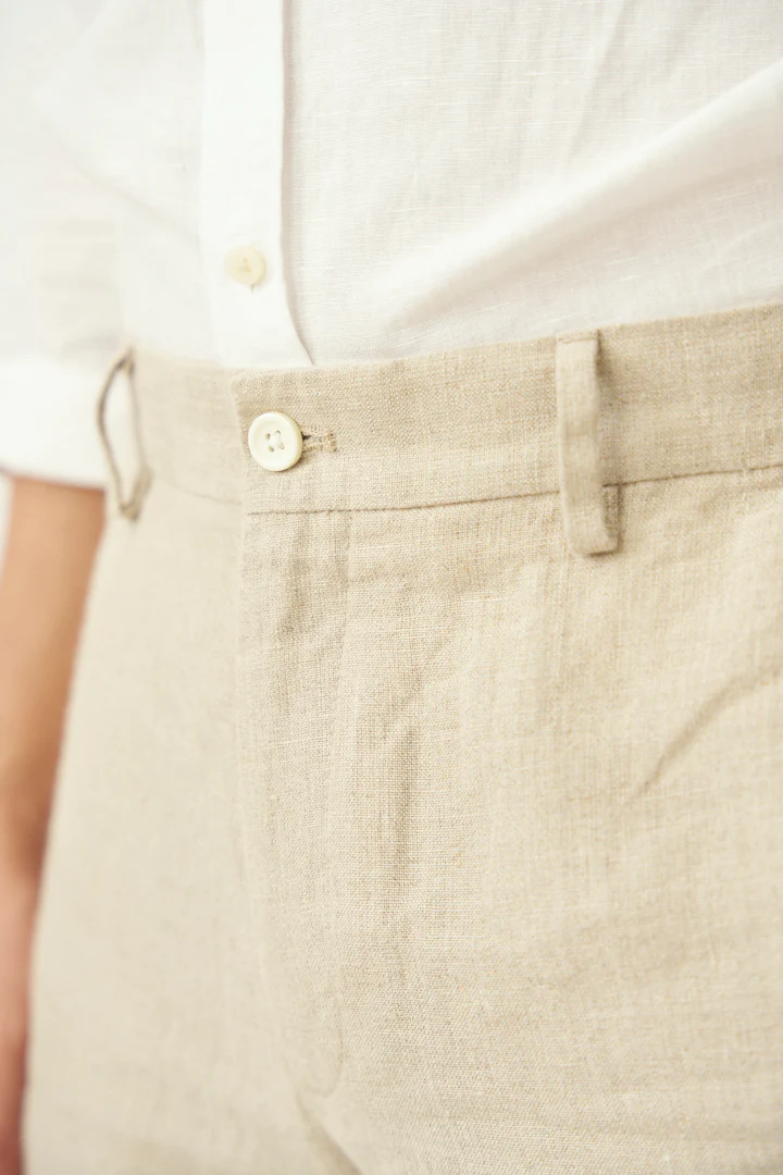 Oatmeal 100% Linen Pants - Image 5
