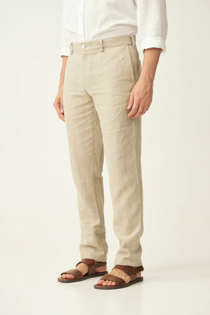 Oatmeal 100% Linen Pants - Image 6