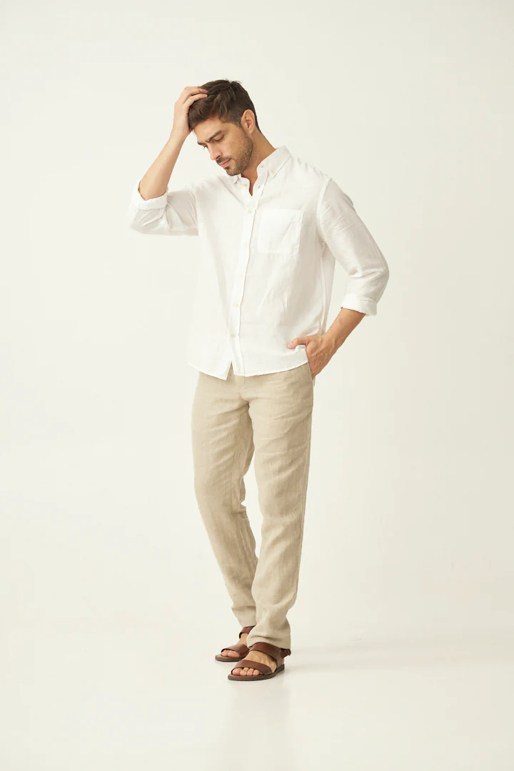 Oatmeal 100% Linen Pants - Image 7