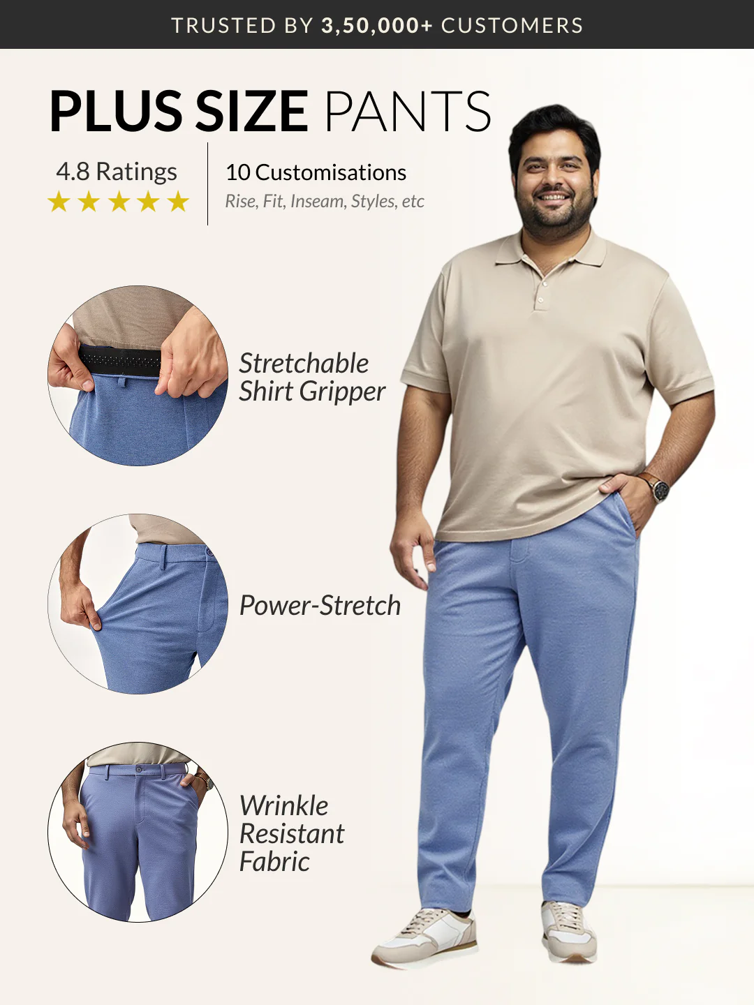 Ocean Waves Plus Size Power-Stretch Pants - Image 2