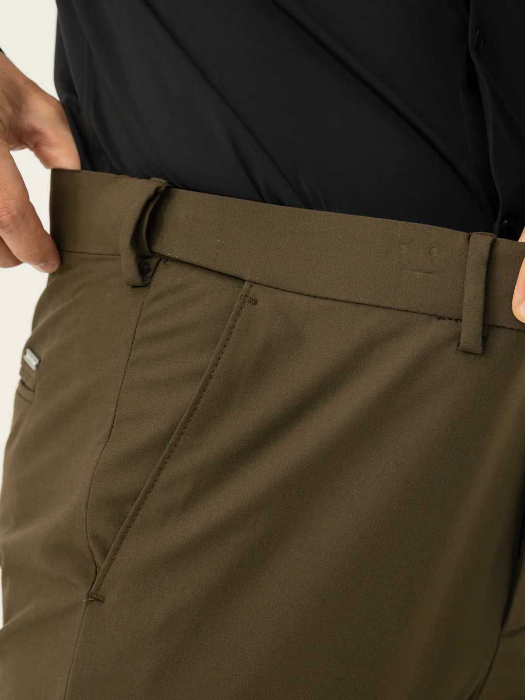 Always Olive Slim Fit Stretch Formal Pants - Image 4
