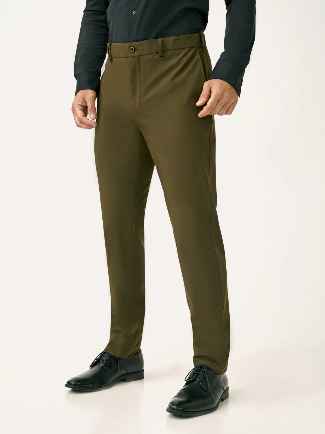 Always Olive Slim Fit Stretch Formal Pants - Image 5