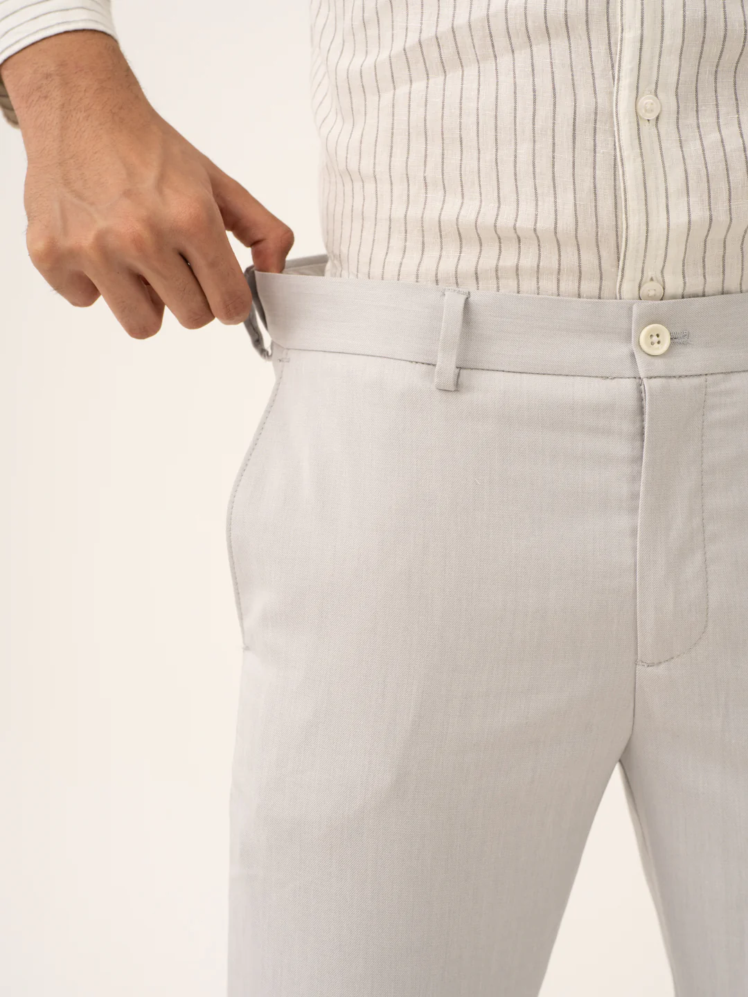 Orion Grey Twill Stretch Formal Pants - Image 11