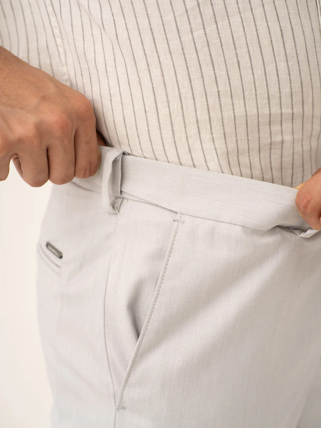 Orion Grey Twill Stretch Formal Pants - Image 3