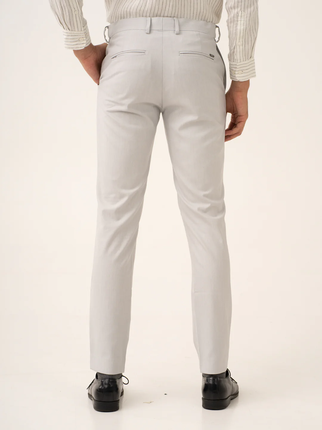 Orion Grey Twill Stretch Formal Pants - Image 5