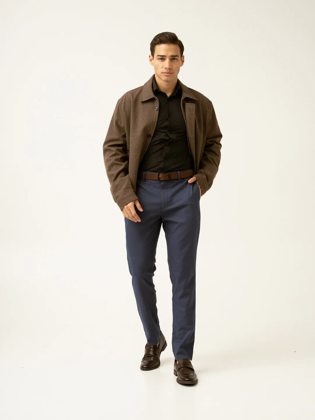 Osaka Navy Textured Formal Pants - Image 10