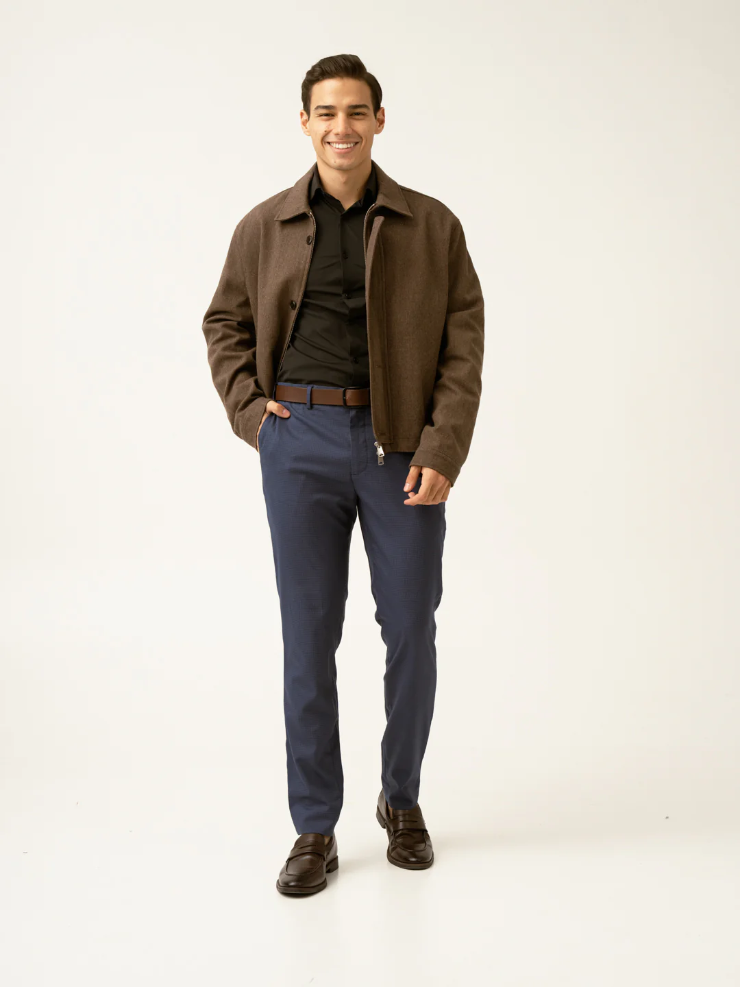 Osaka Navy Textured Formal Pants - Image 12