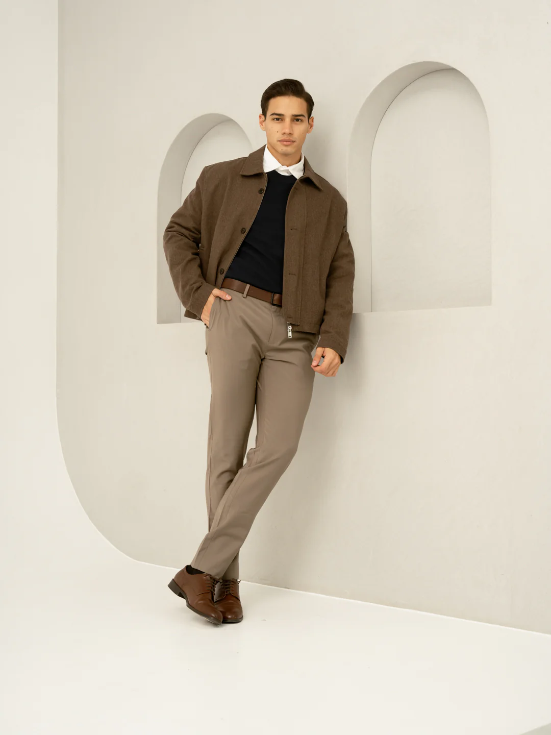 Oslo Olive Luxury Merino Wool Pants - Image 9