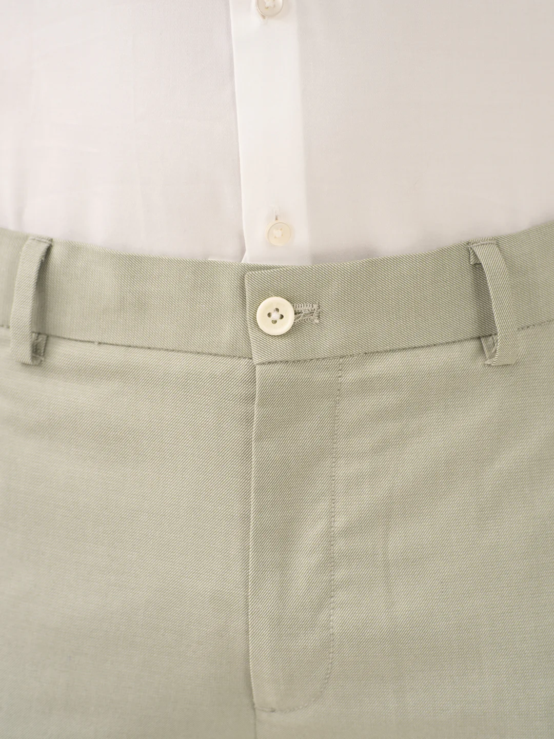 Ostrich Green Twill Stretch Formal Pants - Image 10