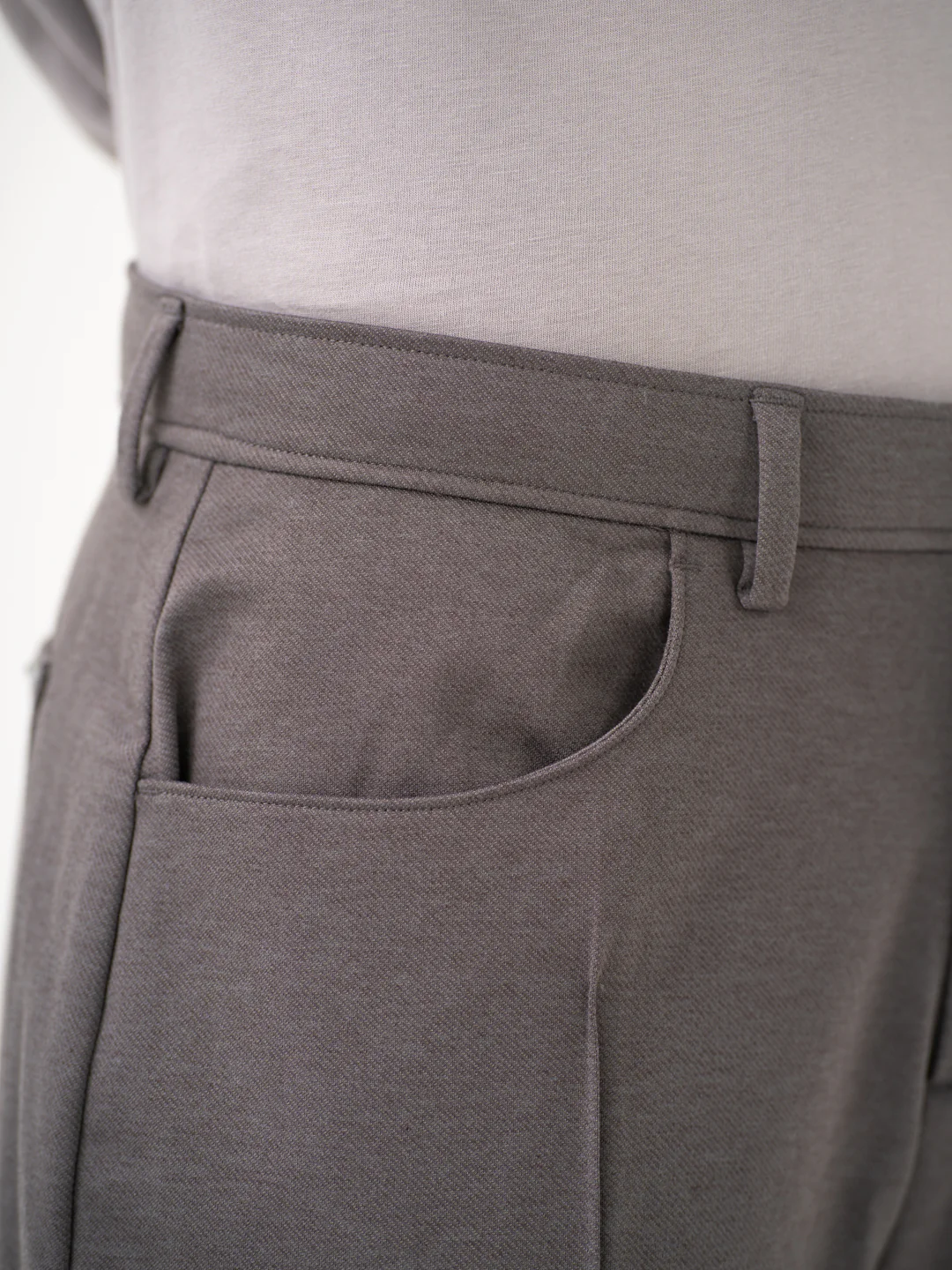 Pablo Grey Relaxed Fit Korean Pintuck Pants - Image 11
