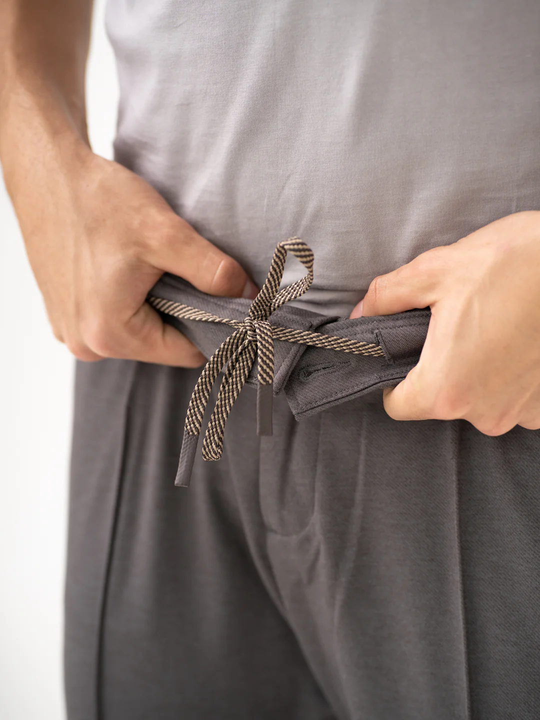 Pablo Grey Relaxed Fit Korean Pintuck Pants - Image 6