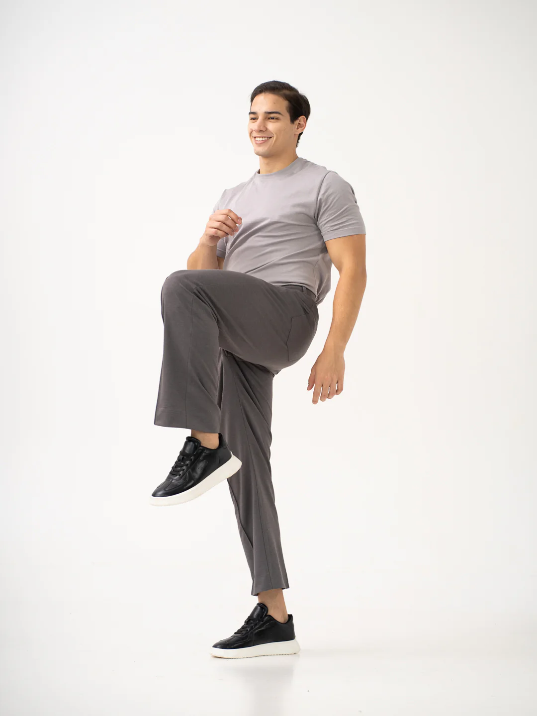 Pablo Grey Relaxed Fit Korean Pintuck Pants - Image 8