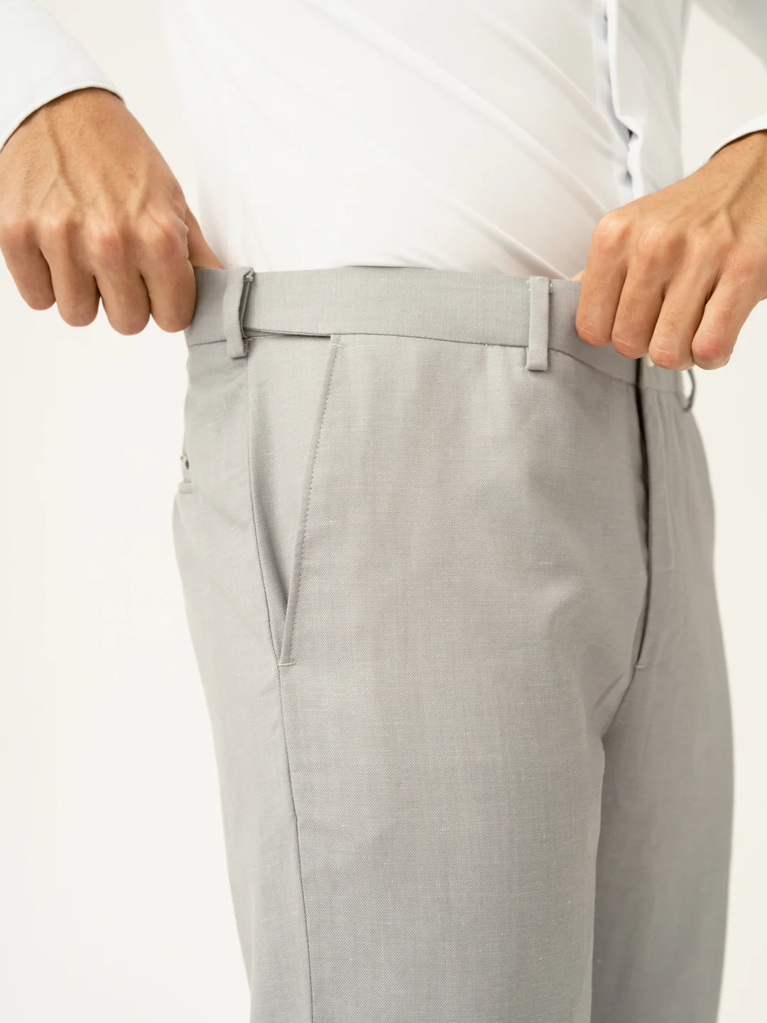 Palladium Grey Tropical Wool Linen Pants - Image 4