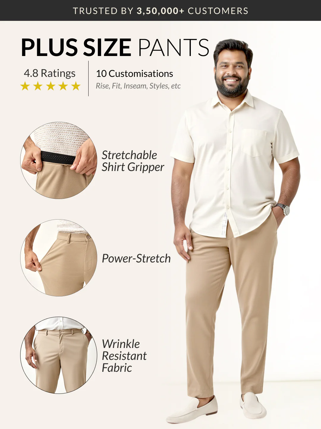 Peanut Brown Plus Size Power-Stretch Pants - Image 2
