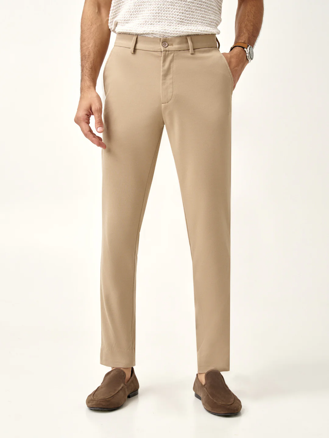 Peanut Brown Power-Stretch Pants - Image 3