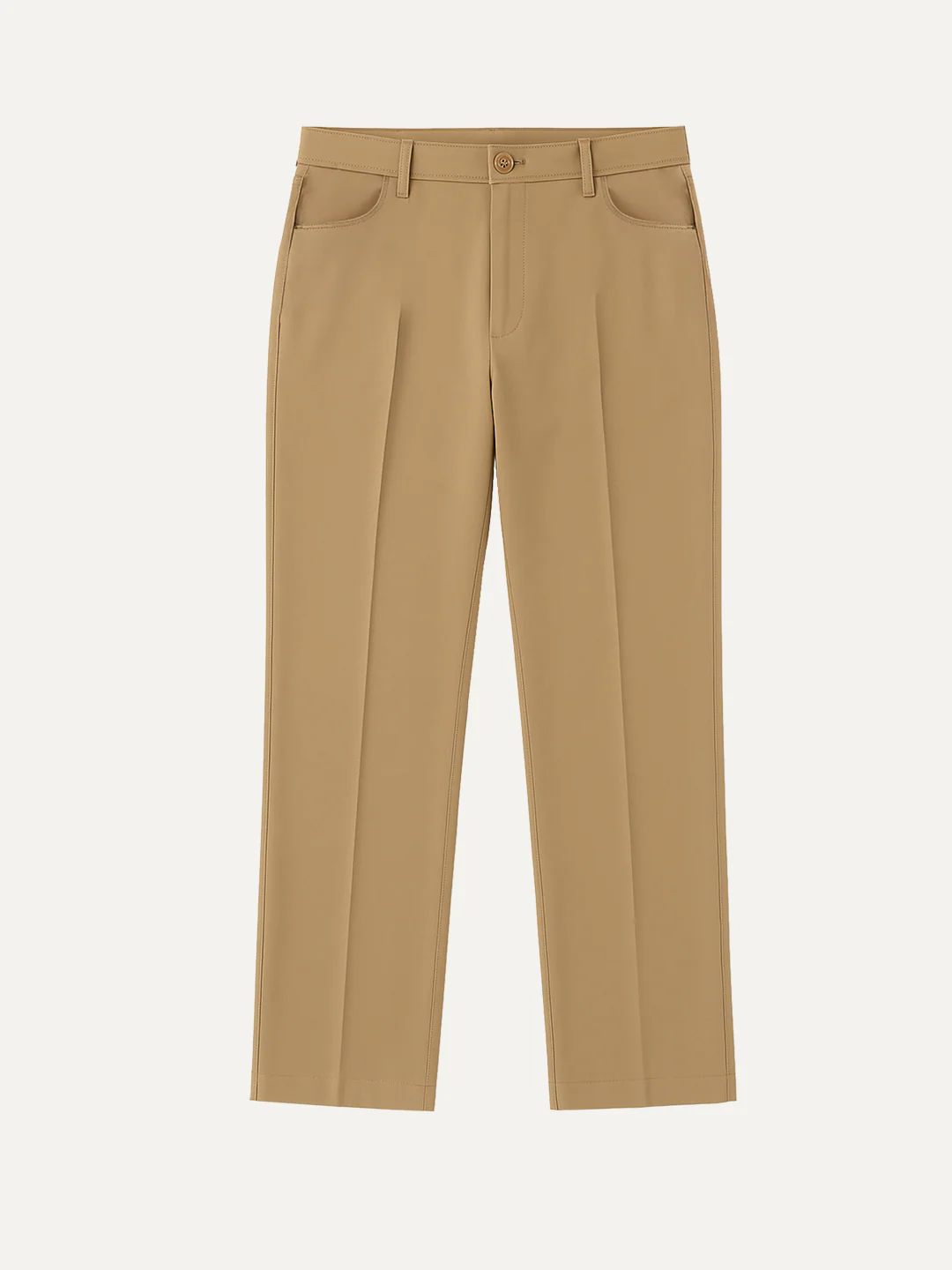 Pecan Khaki Relaxed Fit Korean Pintuck Pants - Image 12