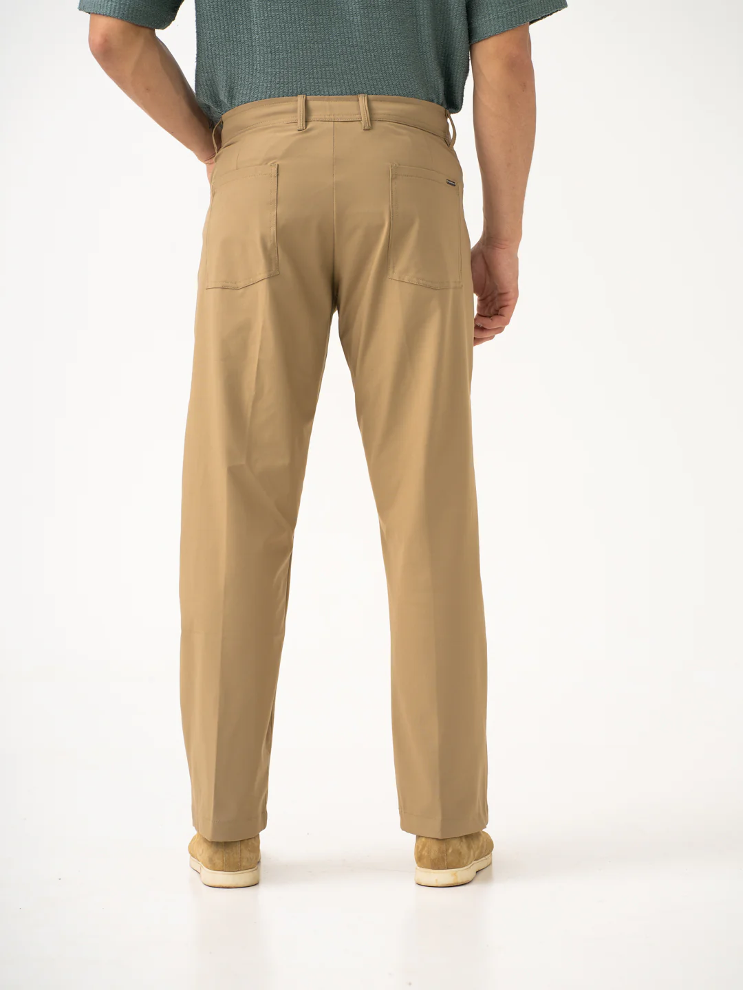 Pecan Khaki Relaxed Fit Korean Pintuck Pants - Image 9