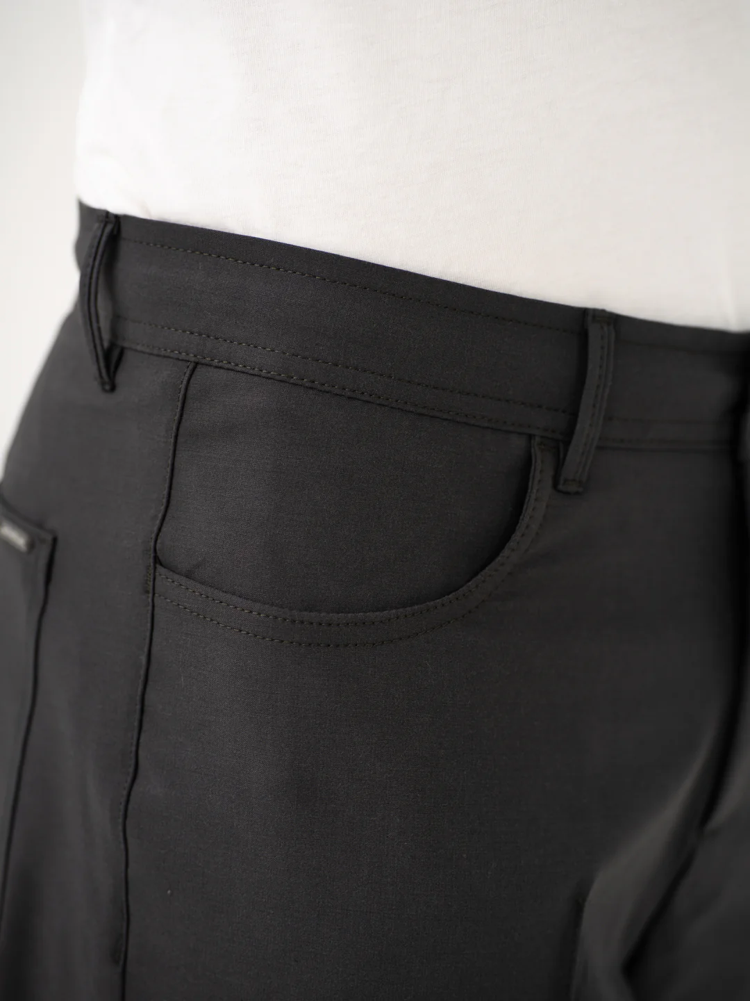 Pewter Grey Relaxed Fit Korean Pintuck Pants - Image 10
