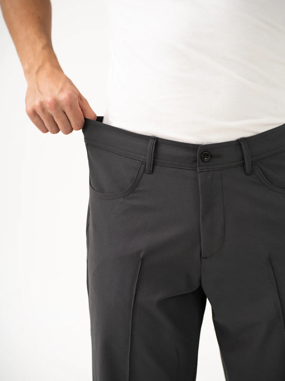Pewter Grey Relaxed Fit Korean Pintuck Pants - Image 5