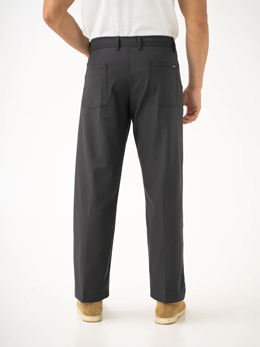 Pewter Grey Relaxed Fit Korean Pintuck Pants - Image 9