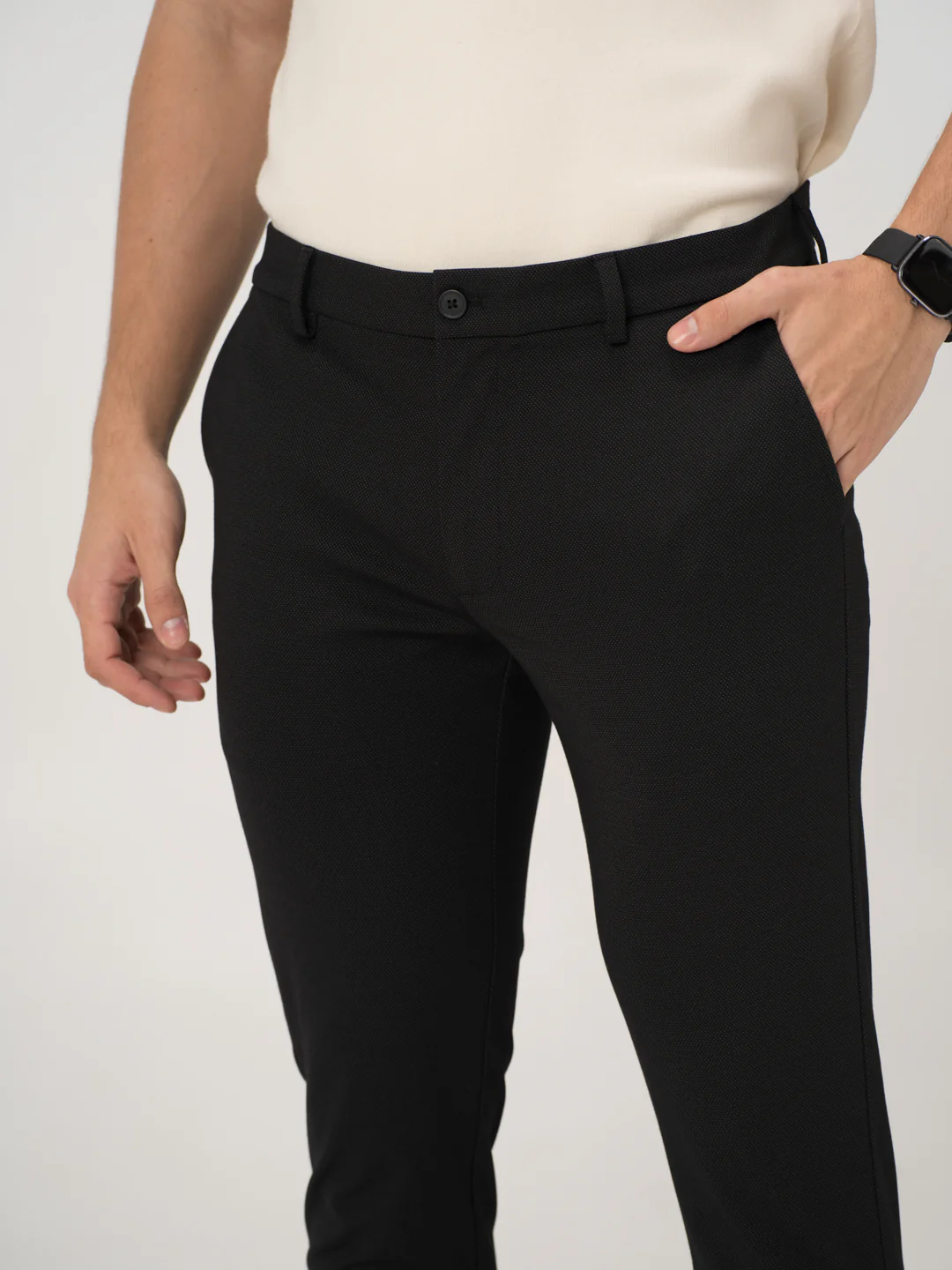 Piano Black Slim Fit Lightweight Power Stretch Pants - Image 12