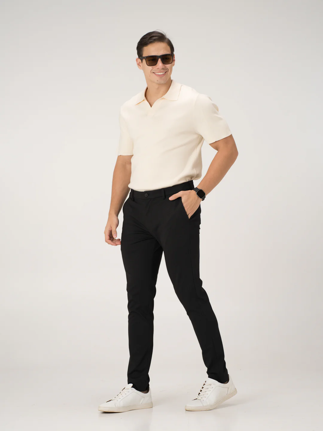 Piano Black Slim Fit Lightweight Power Stretch Pants - Image 2